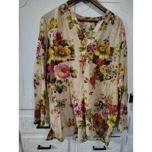 J Jill Floral Silk Blouse